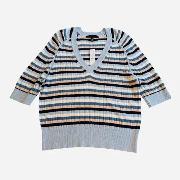 WHBM Cashmere-Blend Elbow-Sleeve Shirred Sweater NWT - Picture 4 of 8